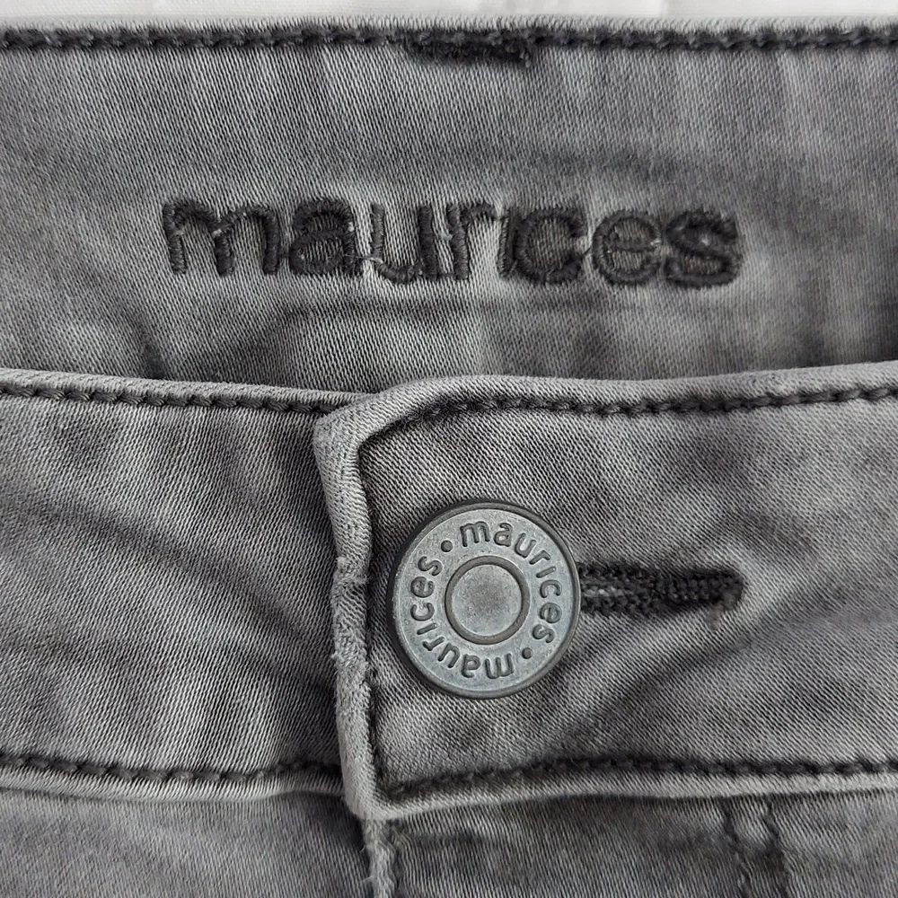 Maurices Skinny Leg Jeggings Stretchy Pants Faded Gray Pockets Size Large 12-14